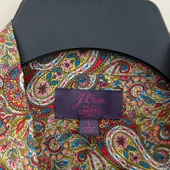 J. Crew Olive Green Slim Perfect Button Down Shirt in Liberty Lee Manor Paisley - Picture 3 of 13